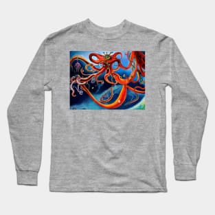 Scifi retro alien creature, AI art Long Sleeve T-Shirt